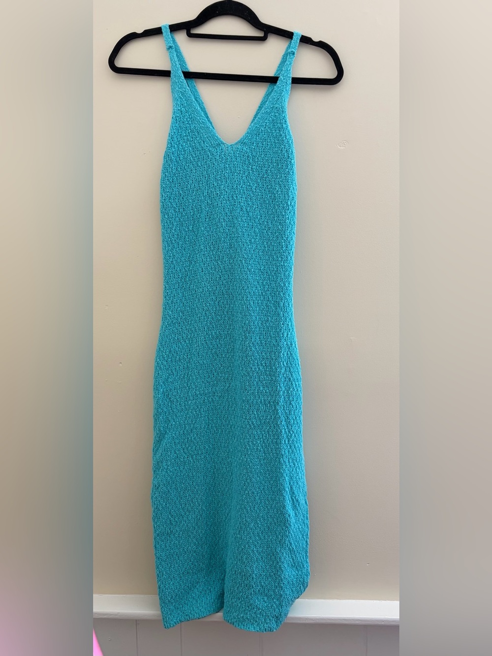 525 Turquoise/Teal Sleeveless Knit Sleeveless Dress